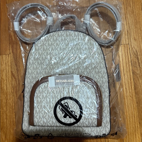 Michael Kors White and Brown Backpack - Picture 2 of 5